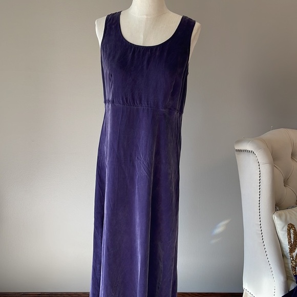 Vintage RABBIT DESIGNS MAXI 2 piece dress flare with topper purple washed size 8 - Picture 3 of 13